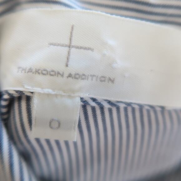 Thakoon Addition Blue and White Striped Floral Lace Overlay Shirt Dress 0 - Picture 6 of 7